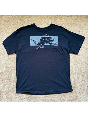 NFL Detroit Lions Black/Gray Graphic Short Sleeve T-Shirt Size XL